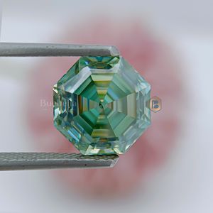 Diamante suelto de moissanita de corte esmeralda de 1.0ct certificado hecho a mano Premium 20.0ct joyería cortada a mano con esquinas redondeadas - Product Image 2