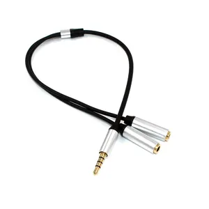 Cable de Audio estéreo de 4 polos, 3,5mm a conector Dual de 3,5mm, divisor de micrófono para auriculares, ordenador, teléfono y tableta