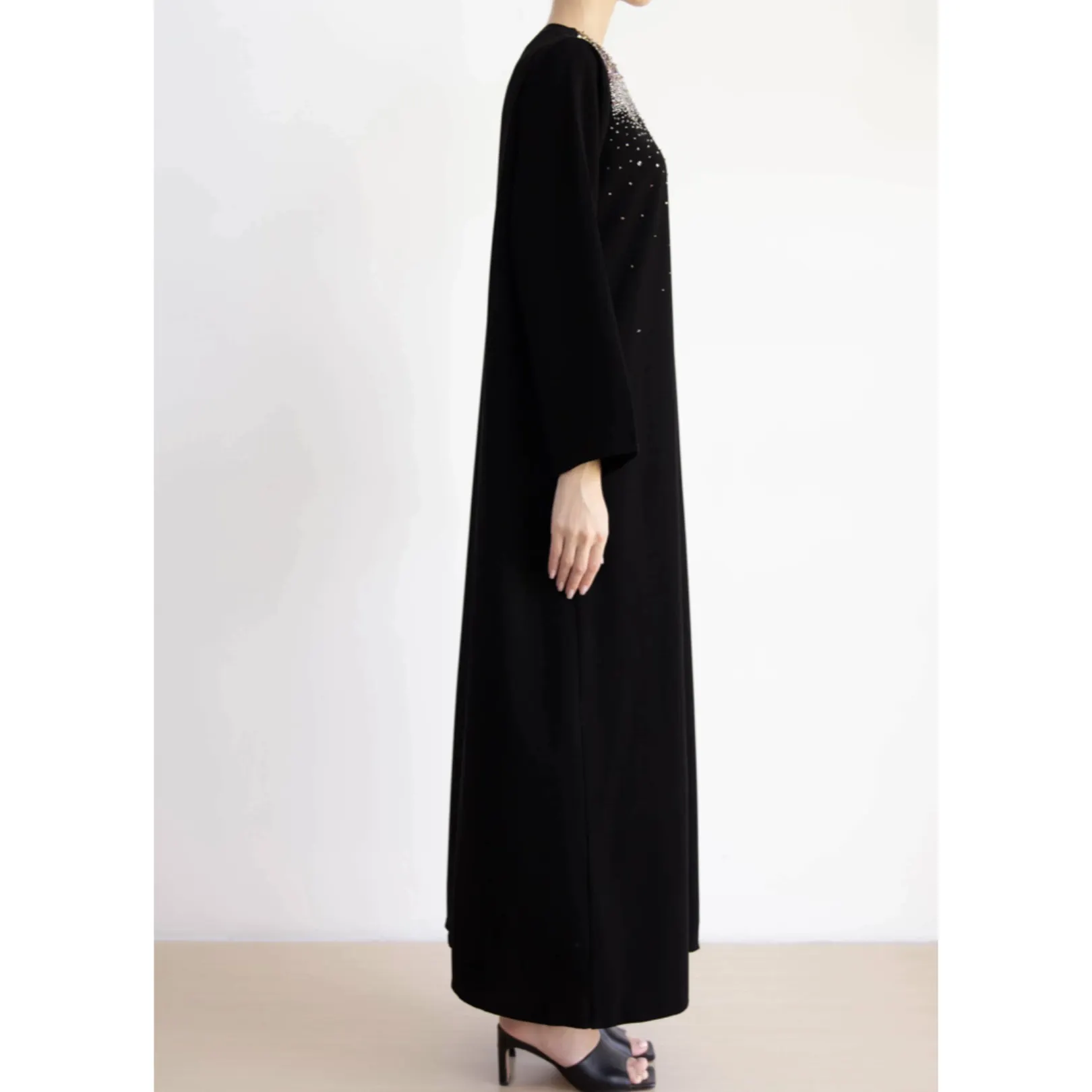Vestido kaftan simples para mulheres, vestido feminino de cor sólida, vermelho islâmico, abaya, 2022