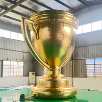 Trophée gonflable de publicité de trophée de tasse d'or géant de 6m de haut gonflable adapté aux besoins du client pour la décoration
