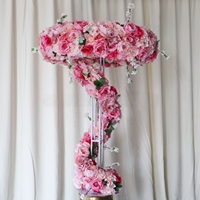 Spiralvormige gedraaide kunstbloemenpilaar bruiloft centerpiece frame bloemkolom voor feest evenement podium tafeldecoratie arrangement