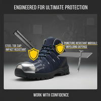 Bottes de travail unisexes de sécurité à embout en acier, conformes aux normes européennes, avec tige en maille et PU, semelle extérieure en caoutchouc, pour l'industrie et la construction