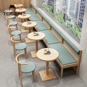 Tables et chaises pour café, banquette de restaurant, combinaison canapé, desserts frais, salon de thé, boutique de boissons - Product Image 2