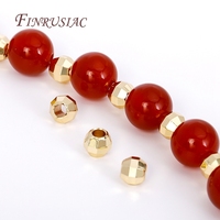 Perles à facettes brillantes plaquées or 18 carats Séparateurs de perles d'espacement en métal pour la fabrication de bracelets Composants de résultats de bijoux