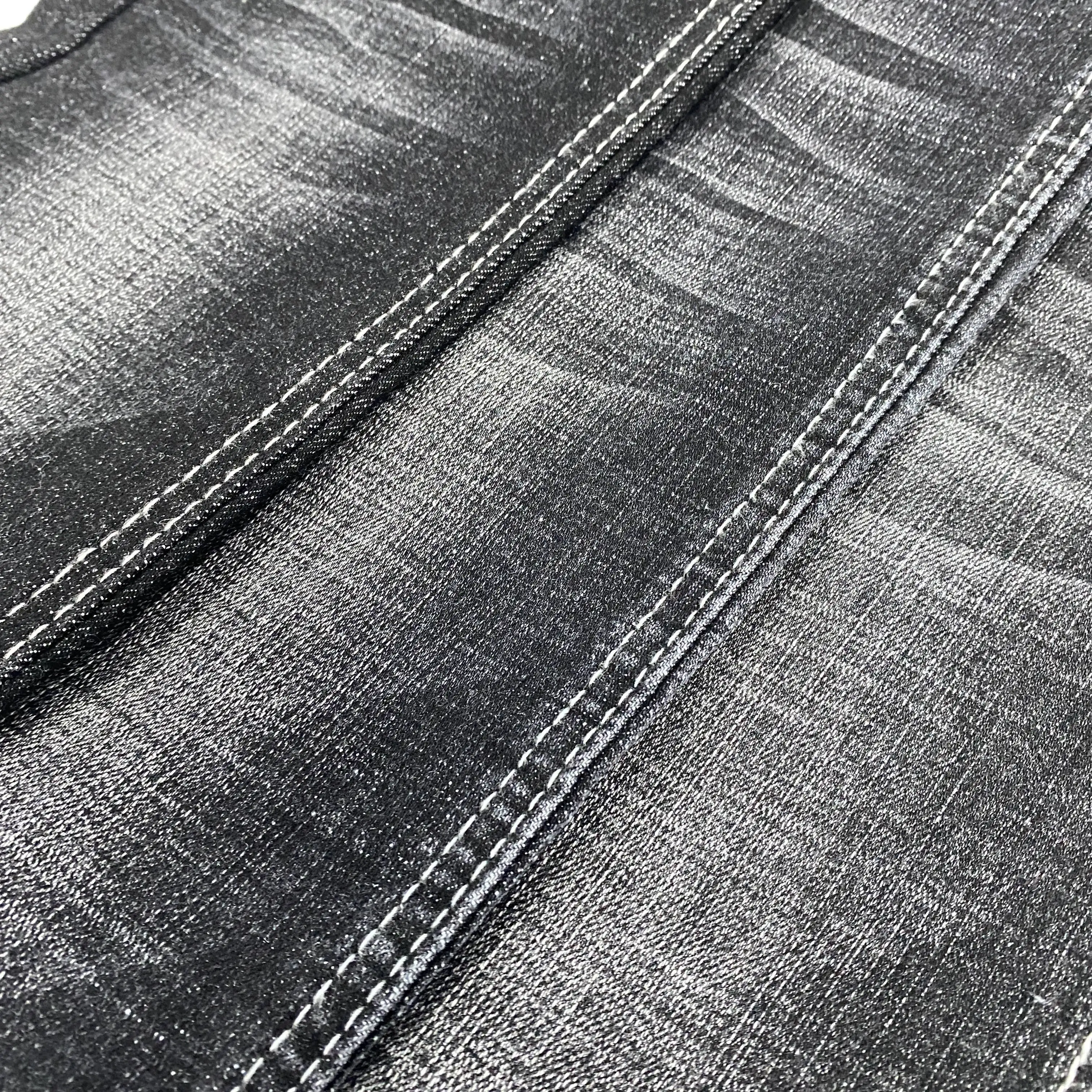 Gute Qualität 11 Unzen schwarz Jeans Denim Stoff super dehnbar Großhandel Denim Stoff