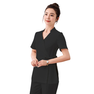 Conjuntos de Uniformes Médicos de Lona de Manga Corta Unisex al por Mayor para Uso Hospitalario, para Fisioterapeutas y Masajistas, con Logotipo Personalizado, Talla XL - Product Image 1