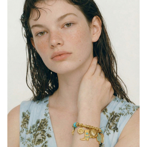 Gelang JINYOU 4031 <span class=keywords><strong>2026</strong></span> Motif Bunga Sepatu Gaya Eropa Vintage Pembawa Keberuntungan, Gelang Manik-Manik Buatan Tangan dari Baja Anti Karat - Product Image 4