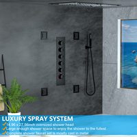 Douche de pluie WeiHao Chrome 15x28 pouces, ensemble de 4 jets corporels, douchette à main, ensemble de douche écologique, accessoire de robinet de salle de bain facile à installer