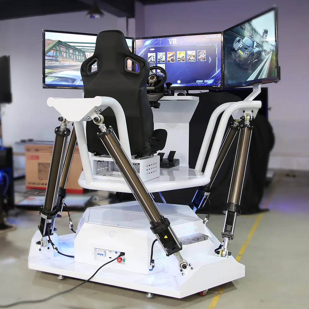 YHY Factory 5000W 3 Screens 6 dof Racing Seat Simulator Motion F1 Driving Vr Simulator Car Racing Game