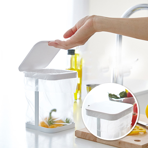 Nordic portable kitchen Mini Small metal desktop garbage bag holder rack Can dust bin per la cucina - Product Image 3