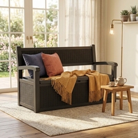 Banc de rangement extérieur de 100 gallons, boîte de rangement pour coussins de jardin, outils, fournitures de jardin et de piscine