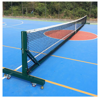 Red de Pickleball Portátil de 22 Pies con Estructura Plegable con Ruedas, Especificaciones Oficiales para Torneos, Impermeable, Resistente, de Tubo Galvanizado