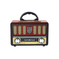 Multifunktionales Vintage-Holzradio mit BT MP3-Player und FM AM SW-Bändern, Tragbares Retro-Radio für Draußen und Zuhause