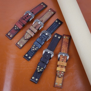 <span class=keywords><strong>Cinturino</strong></span> per <span class=keywords><strong>orologio</strong></span> retrò in vera <span class=keywords><strong>pelle</strong></span> <span class=keywords><strong>cinturino</strong></span> con fibbia a fiore in rilievo 18/20/22/24mm - Product Image 3