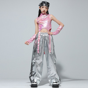 Conjuntos de <span class=keywords><strong>Ropa</strong></span> <span class=keywords><strong>para</strong></span> Niñas, Estilo K-<span class=keywords><strong>pop</strong></span>, Top Corto Brillante, Pantalones Cargo, Shorts de Baile Urbano, Hip Hop, Jazz, <span class=keywords><strong>Ropa</strong></span> Urbana <span class=keywords><strong>para</strong></span> Niños, Disfraz de Grupo Femenino - Product Image 4