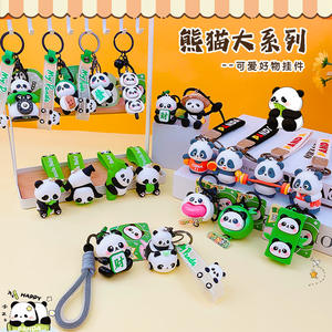 Porte-clés en résine Panda de dessin animé, petit pendentif mignon pour couple, à suspendre à la <span class=keywords><strong>voiture</strong></span>/au sac à dos, cadeau - Product Image 1