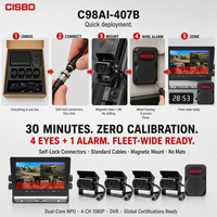 Système de détection ADAS par IA CISBO pour camions et bus avec caméra BSD, moniteur HD 1080P, écran 7 pouces, boîtier d'alarme étanche et signaux d'avertissement