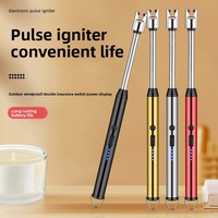 Briquet de cuisine portable en métal pour la maison, allumage électronique à impulsion USB Type-C, coupe-vent