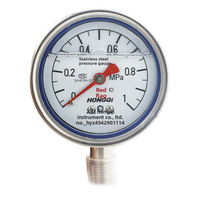 Factory Direct Sales Hongqi Brand Instrument Earthquake-Resistant 304 Stainless Steel Pressure Gauge YTN-60BF High-Temperature