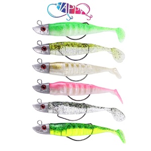 Vente en gros 15g/25g appâts de natation en plastique appâts artificiels leurres de pêche en eau salée <span class=keywords><strong>Black</strong></span> Bass <span class=keywords><strong>Minnow</strong></span> leurre souple avec <span class=keywords><strong>tête</strong></span> <span class=keywords><strong>plombée</strong></span> - Product Image 1