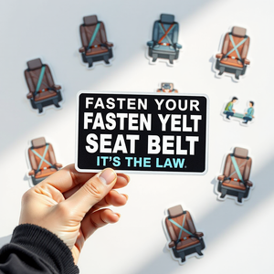 Allacciare la cintura di sicurezza segno adesivo impermeabile in vinile auto decalcomania permanente lucida cintura di sicurezza adesivo promemoria per veicoli - Product Image 1