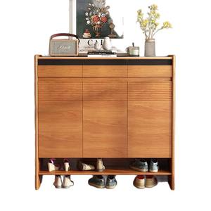 Mueble zapatero moderno minimalista de madera maciza, ahorrador de espacio, para la entrada, ideal para apartamentos pequeños. - Product Image 4