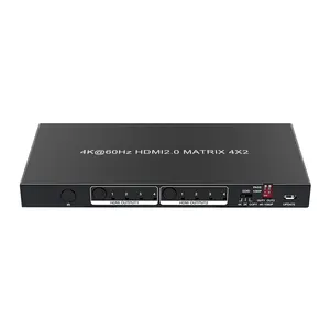 HDMI Matrix 4K @ 60HZは、EDIDHDMIスケール4K 1080P HDCP2.2 HDMI Matrix 4 in 2 outを備えたD-olbyビジョンとD-olby atmosをサポートします