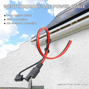 Cavo di alimentazione con nucleo in rame da 12 V con connettore rapido SAE a <span class=keywords><strong>2</strong></span> pin resistente alle intemperie per pannelli solari, lunghezza 300 mm - Product Image 2