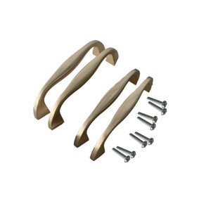 Huayi Parts J1 Zinc Alloy <b>Handle</b> 96mm Brushed <b>Copper</b> European Style <b>Cabinet</b> Drawer Pull - Product Image 4