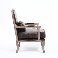 5KS24507-17 Entspannendes Schlafzimmer Sessel Throns tühle Rubber wood Recliner Grauer Folien stoff Einzels ofa stuhl