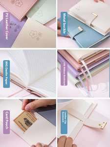 Cherry Blossom Leather B6 <b>Notebook</b> Japanese Style Creative Literary Fresh Korean <b>Dot</b> Grid Lined Soft PU Cover Portable Thermal - Product Image 5