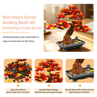 MJI 13125 Pohon Maple Bonsai MOC Blok Bata Model Edukatif Perakitan Mainan Blok Bangunan Set Hadiah HBD Grosir Juguetes