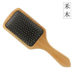Hemu Tablero grande Peine para peinar el cabello liso Cojín Airbag Masaje del cuero cabelludo Peine para el cabello de color madera natural - Product Image 2