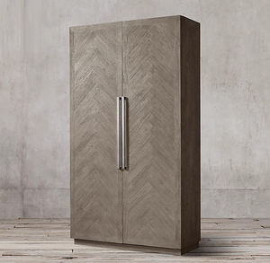 Armoire en bois massif de style rétro américain, armoire à deux portes de style antique français, armoire suspendue pour chambre à coucher, à ouvrir par la porte, armoire personnalisée - Product Image 5