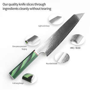 Couteau Gyuto en acier Damas à 67 couches, Santoku, pour sushi, sashimi, découpe de viande, fruits, légumes, cuisine, chef - Product Image 4