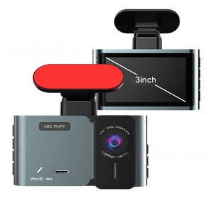 กล้องติดรถยนต์ความละเอียดสูง3นิ้วระบบ WiFi DVR พร้อมเลนส์คู่4K กล้องติดรถยนต์เชื่อมต่อกันสำหรับการตรวจสอบจอดรถ - Product Image 1