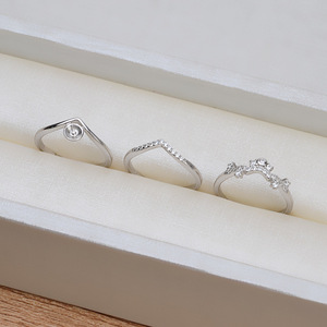 Ensemble de 3 bagues ouvertes en argent S925 faites à la main, accessoires de bricolage pour femmes avec 6-7 perles pliables, support gratuit, 1460 perles en vrac - Product Image 4