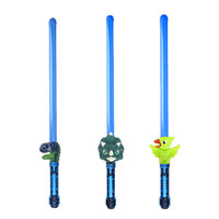 Sabre laser en plastique pour enfants, motif dinosaure de dessin animé, lumineux et musical, pour Noël et Halloween, accessoire de jeu, pour les 4-6 ans