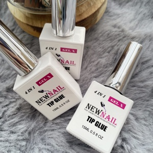 Colle Professionnelle 4-en-1 pour Ongles 15ml, Séchage Rapide, Forte Adhérence, pour Diamants, Faux Ongles, <span class=keywords><strong>Gel</strong></span> Tips et <span class=keywords><strong>Gel</strong></span> <span class=keywords><strong>X</strong></span> Longue Durée - Product Image 1