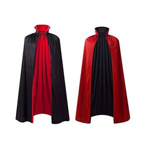 Cape de déguisement de démon/garou avec col montant noir et rouge pour adultes et enfants, idéale pour Halloween, cosplay, fêtes, sorciers et vampires - Product Image 5