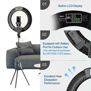 Set di luci ad anello regolabile RL 18 pollici con supporto ideale per Selfie e Video Shooting trucco e Live streaming - Product Image 2