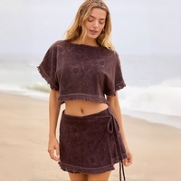Robe de plage personnalisée avec logo en relief pour femmes, peignoir en tissu éponge de coton, poncho de bain pour la plage, en plein air