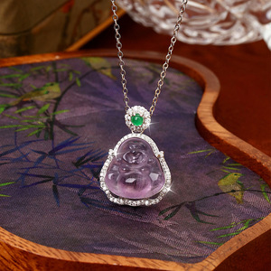 Collier bouddha en argent sterling 925 avec améthyste naturelle translucide de qualité supérieure pour femme, fabriqué avec soin pour les marchés minoritaires - Product Image 6
