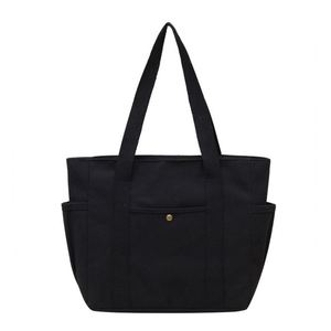 Eco-Friendly Canvas Cotton Tote Customized Logo Handle Beach Shopping Bag With Zipper Recyclable and Durable-Wholesale - Product Image 5
