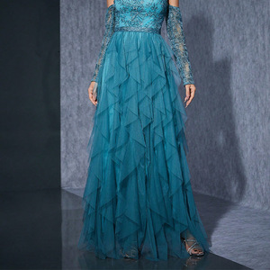 Nouvelle robe de soirée estivale pour femme, sans bretelles, à sequins, avec ourlet en tulle, moulante, transparente, à superpositions, longue et élégante - Product Image 3