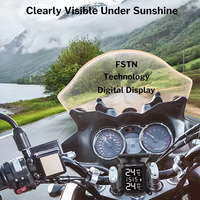 Charge solaire sans fil moto TPMS moteur pression des pneus surveillance de la température des pneus système d'alarme avec 2 capteurs externes