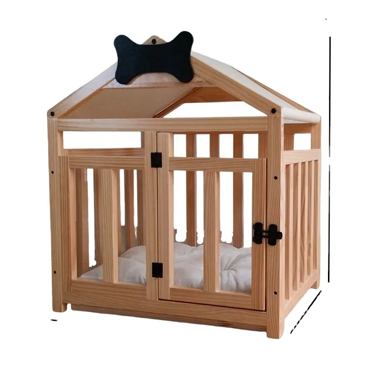 Kingtale all'ingrosso fornitori di animali domestici di lusso in legno casa di animali domestici con tetto cane Logo personalizzato scatola di legno gabbie solide piccoli animali