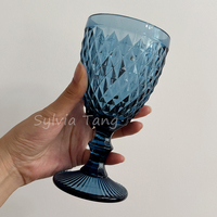 300ml vente en gros Vintage Cocktail verre à vin tasse bord doré multi couleur verrerie fête de mariage vert bleu violet rose gobelets