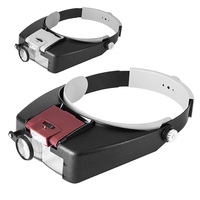Lampe frontale Loupe à haute transparence Lampe frontale à LED Taille réglable Bandeau Loupe Réparation Lampe de travail