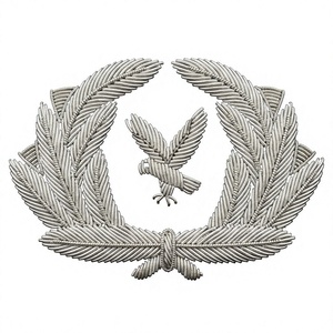 Écusson brodé personnalisé avec aigle et couronne de lauriers, à coudre sur tissu, pour uniforme ou vêtement - Product Image 2